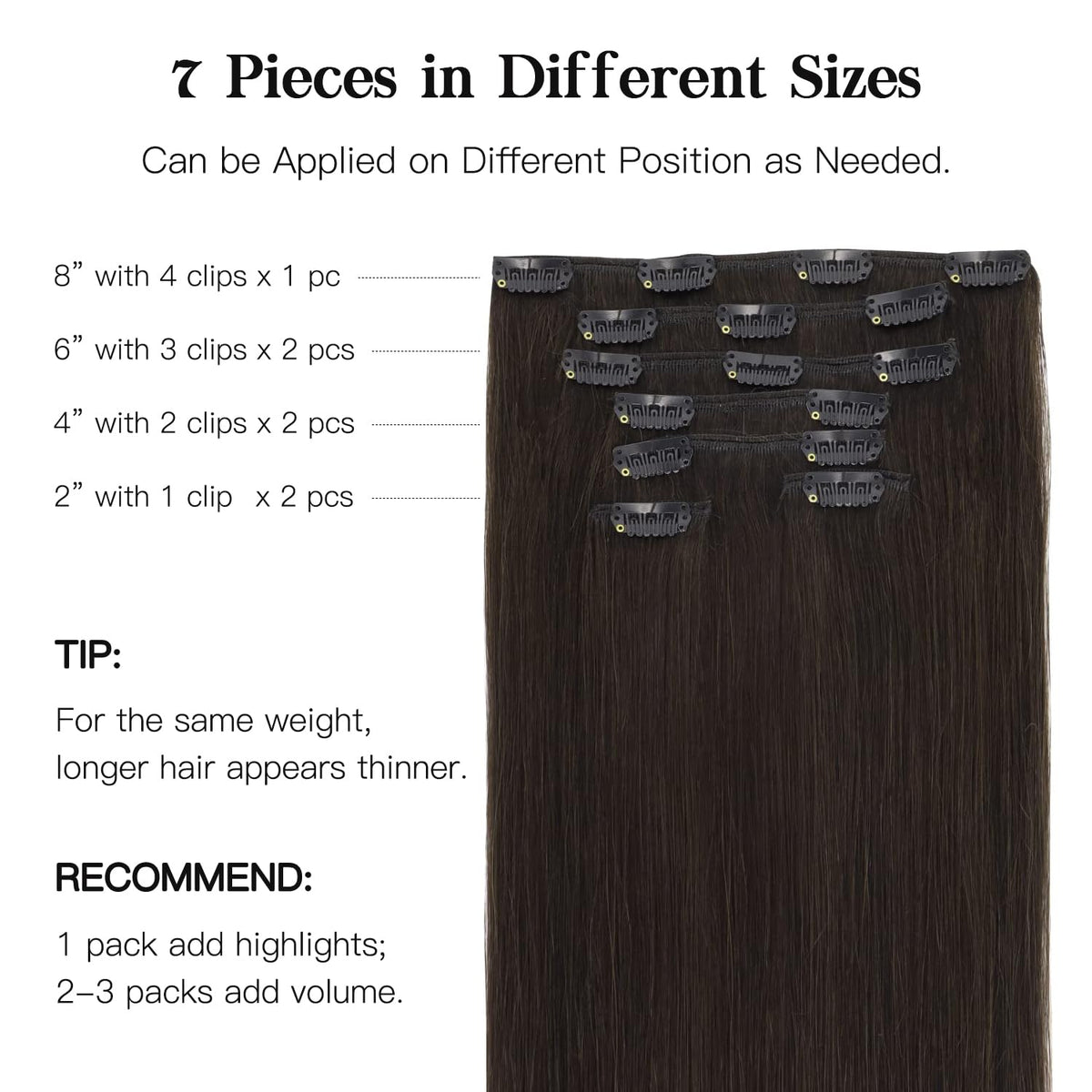 hotbanana straight 18 inch wefts displayed to show length and smooth texture