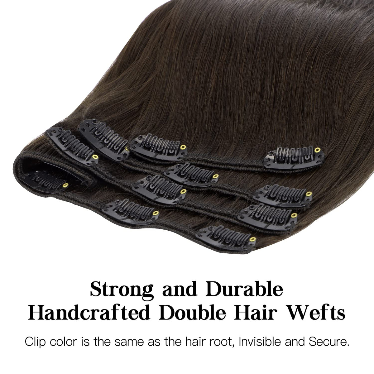 hotbanana model wearing extensions to show blended natural volume and length
