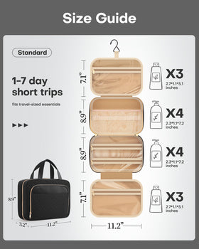 HOTOR elastic strap holding toiletry bottles upright to prevent leaks and movement