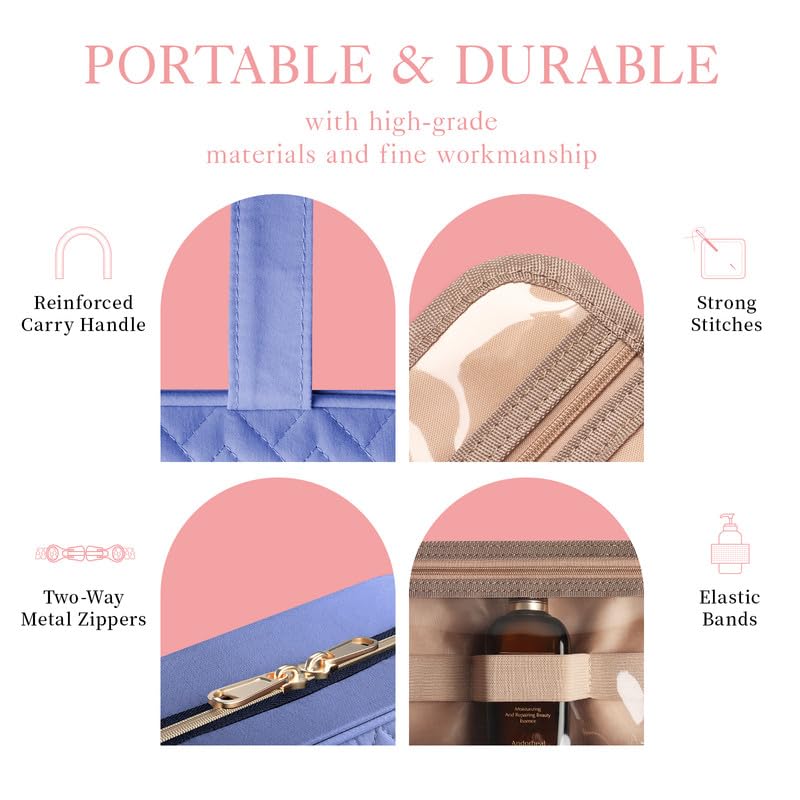 HOTOR toiletry bag in travel scene demonstrating organized packing benefit
