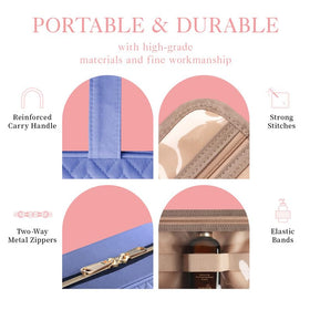 HOTOR toiletry bag in travel scene demonstrating organized packing benefit