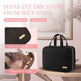HOTOR transparent PVC pocket holding toiletries to separate wet items and prevent leaks