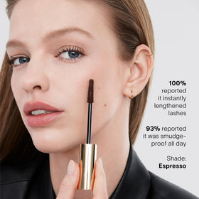 HOURGLASS mascara next to makeup tools for scale and pocket-friendly size
