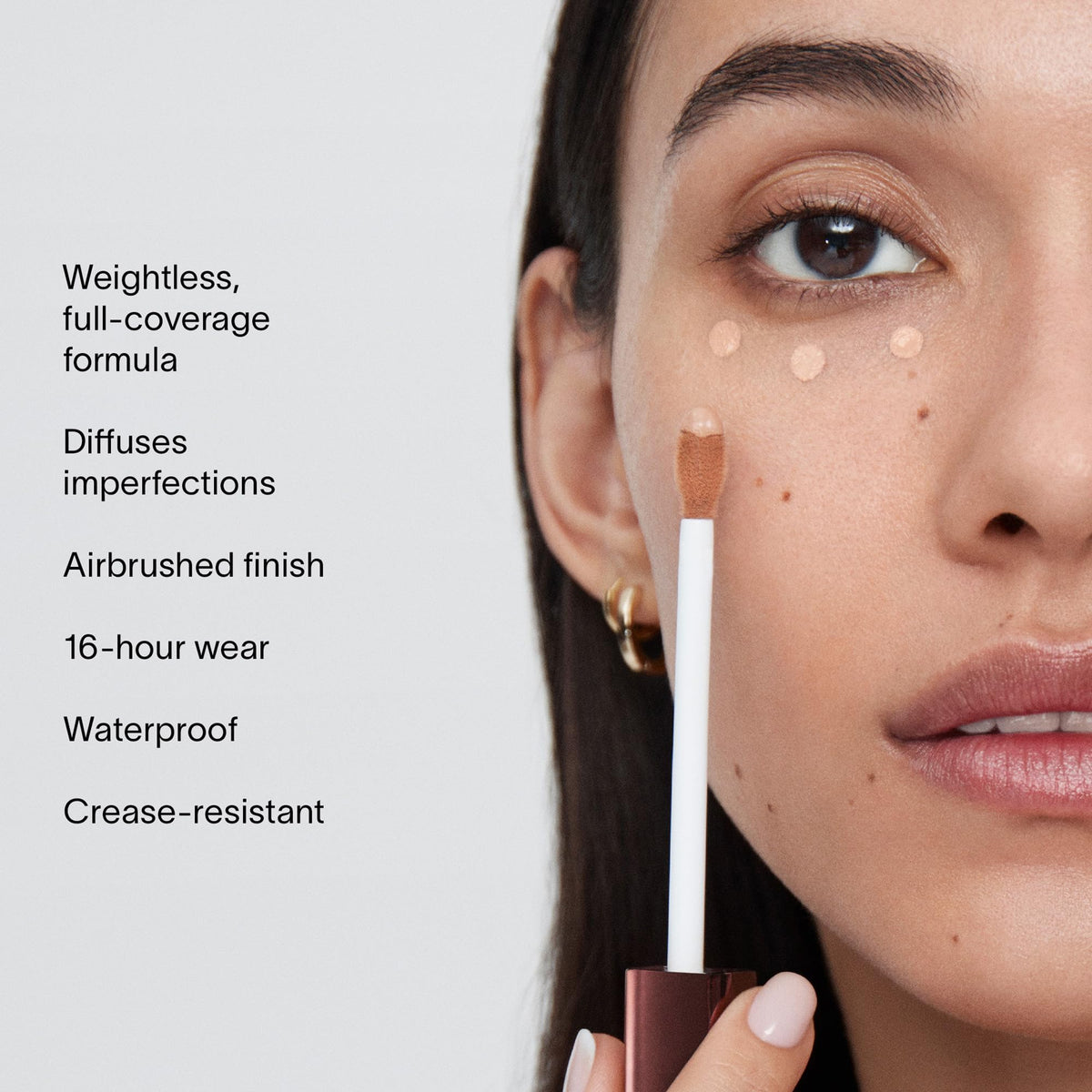 HOURGLASS Vanish in hand illustrating compact size and portable benefit