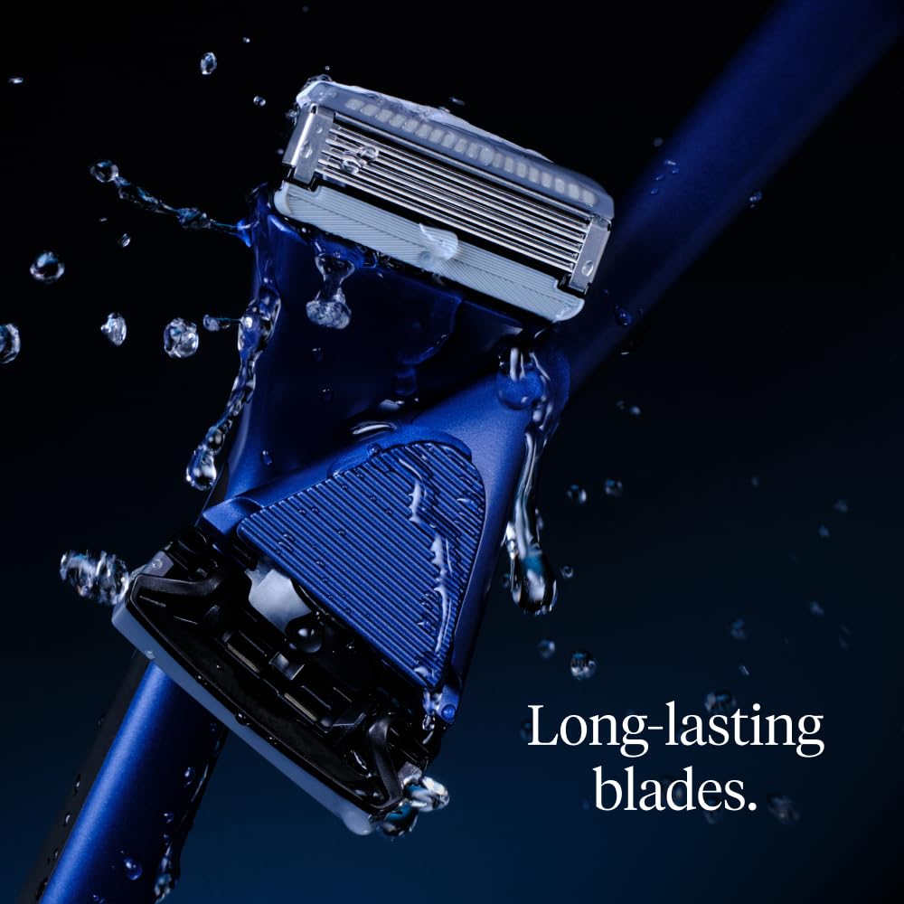 House of Atlas cartridge attached to razor handle demonstrating easy compatibility and control