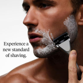 House of Atlas close-up of five stainless steel blades, highlighting consistent shave performance