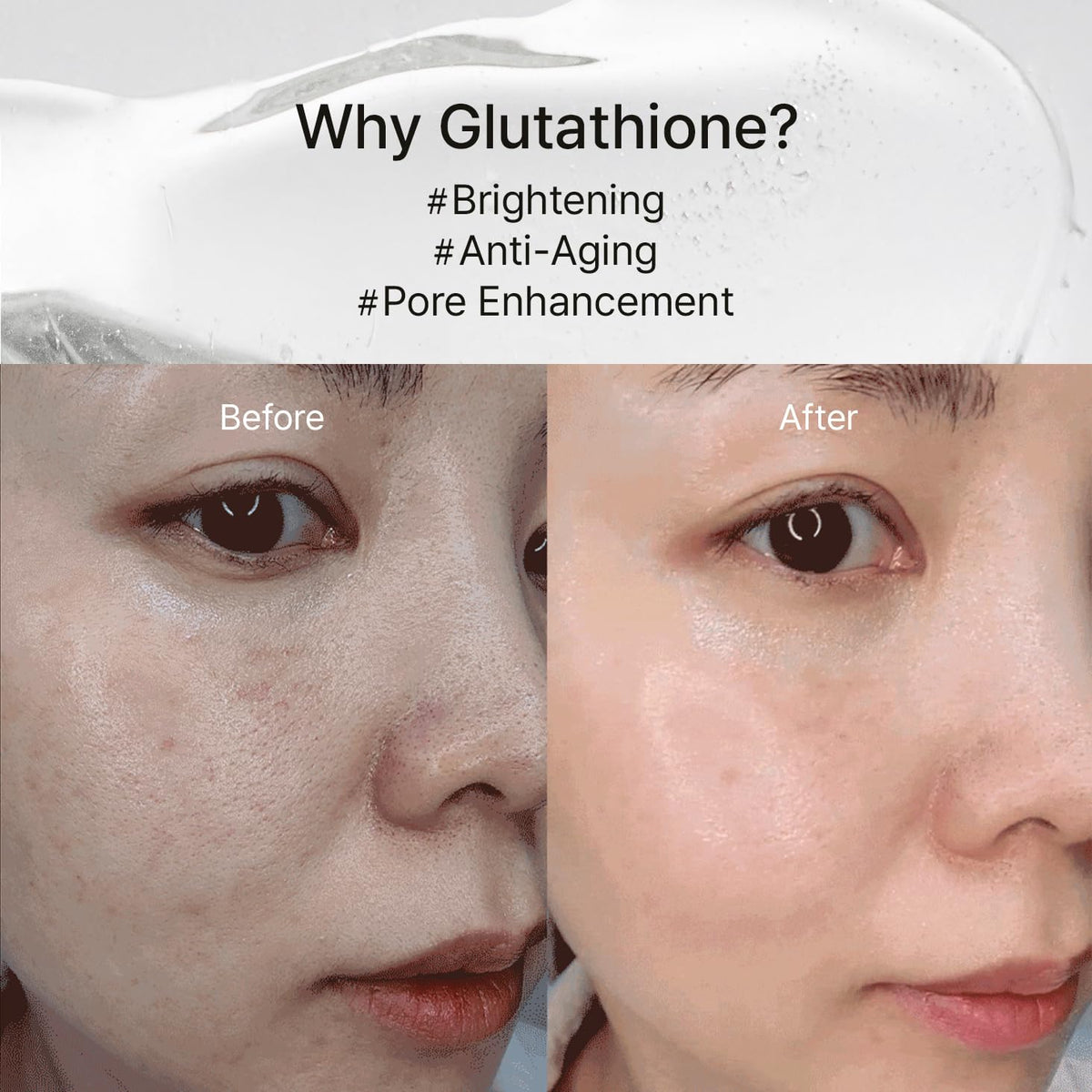 House of B ampoule droplet on fingertip highlighting concentrated glutathione benefits