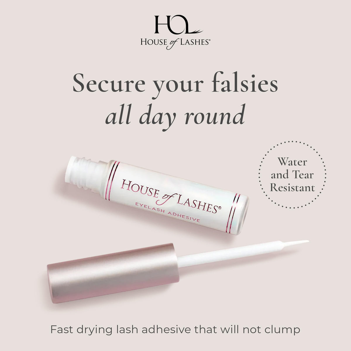 House of Lashes clear glue texture close-up demonstrating smooth spreadability