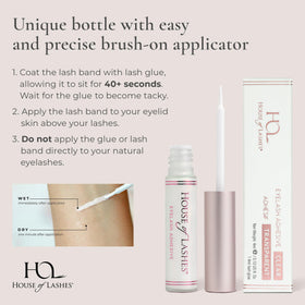 House of Lashes glue drying clear on lash band for invisible finish