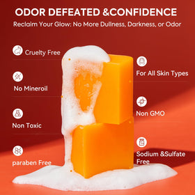 House of Nutrition soap bar in hand demonstrating travel-friendly size