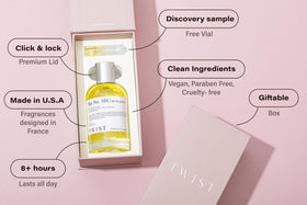 HOUSE OF TWIST angled bottle highlighting sleek design and benefit of premium look