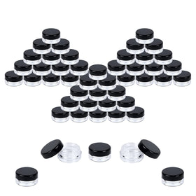 Houseables front view of 50-pack clear mini jars showing tidy packaging and quantity