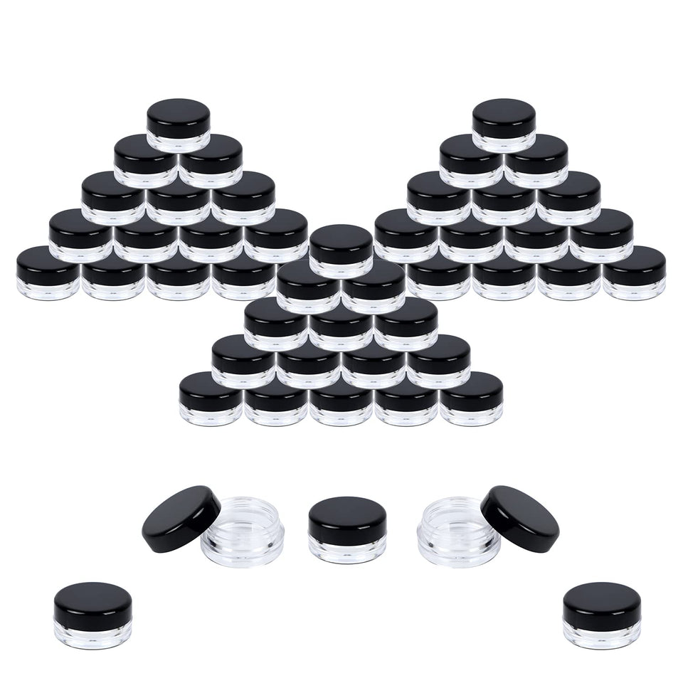 Houseables front view of 50-pack clear mini jars showing tidy packaging and quantity