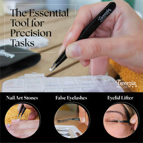 Houseify TWEEZIA removing a splinter to show first-aid precision and hygiene