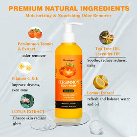 Hoveimpee gel texture close-up highlighting persimmon extract moisturizing effect
