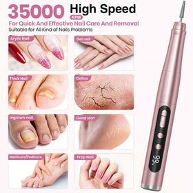 Hoxida array of drill bits and sanding bands for versatile nail tasks
