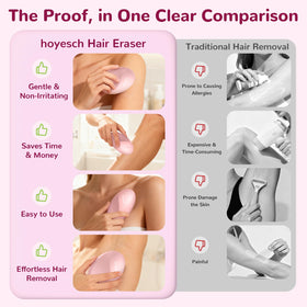 hoyesch in use on leg demonstrating painless hair removal and smoother skin