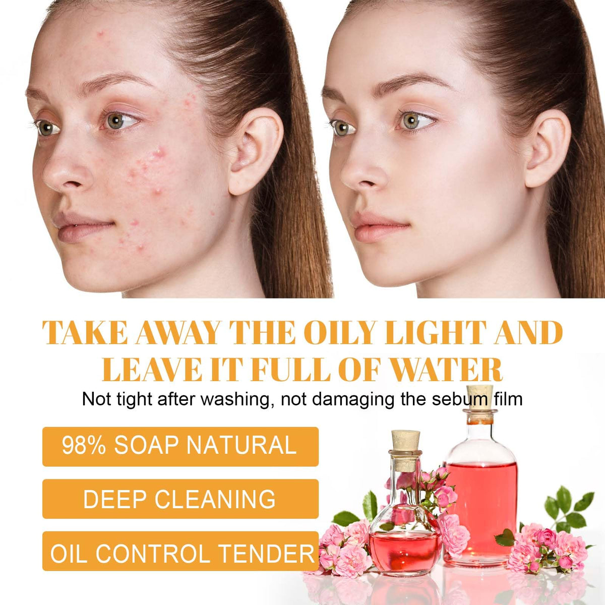HOYGI applying cleanser to cheek with brush for improved pore contact