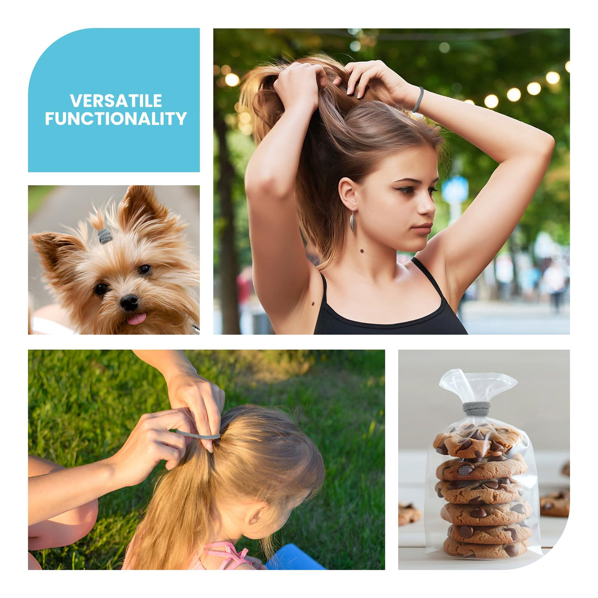 HOYOLS assorted brunette shades laid flat for styling and matching outfits