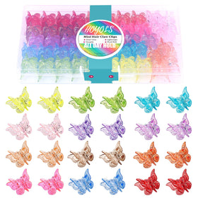 HOYOLS front packaging showing 48-piece glitter butterfly clips set and variety