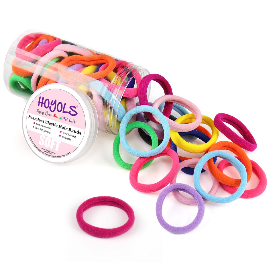 HOYOLS front packaging showing multi color hair tie set and benefits
