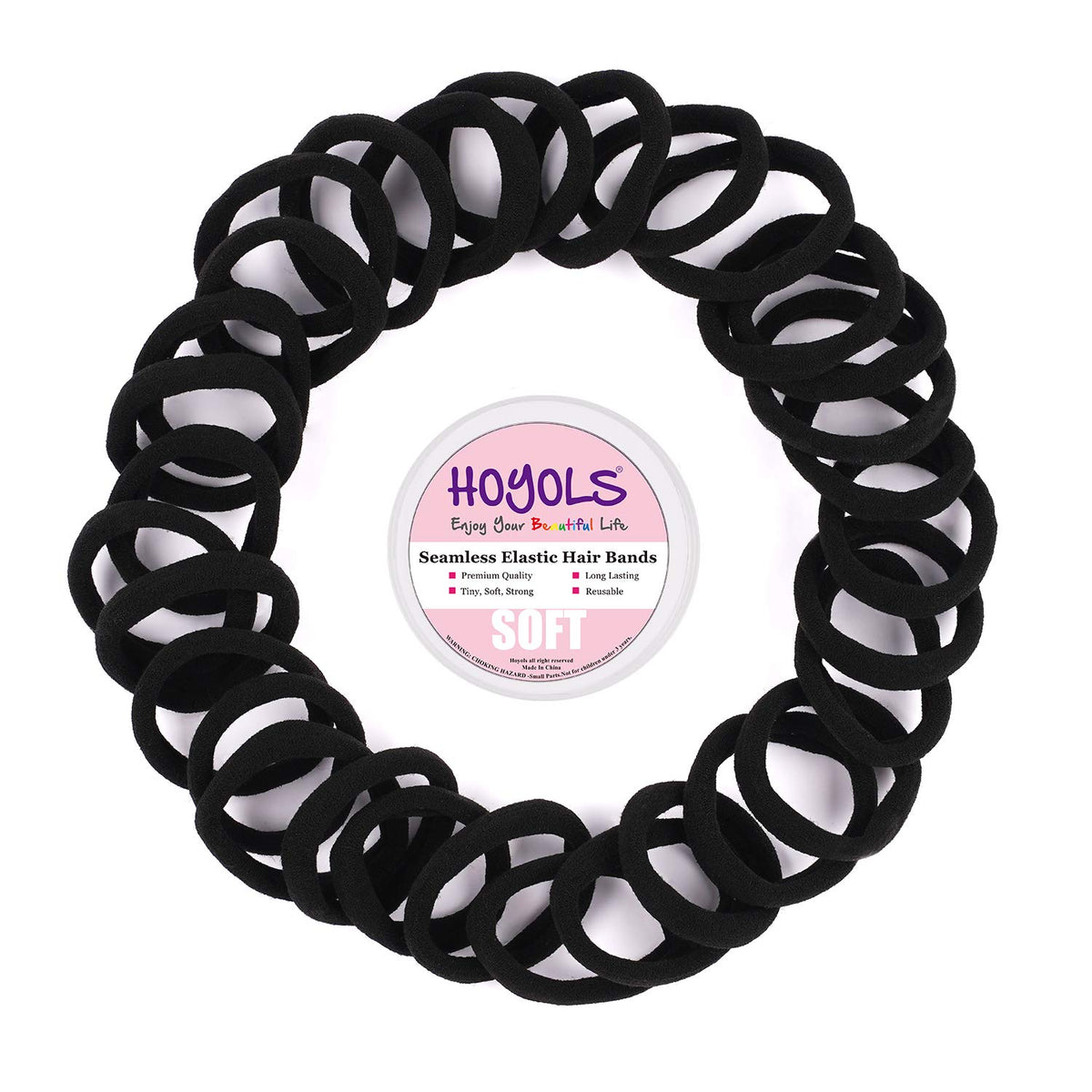 HOYOLS size comparison with hand to show 1.6 inch diameter and stretch benefit