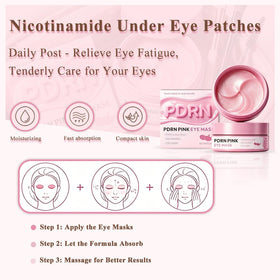 HPUFKOT patch applied under eye, demonstrates comfortable hands-free wear