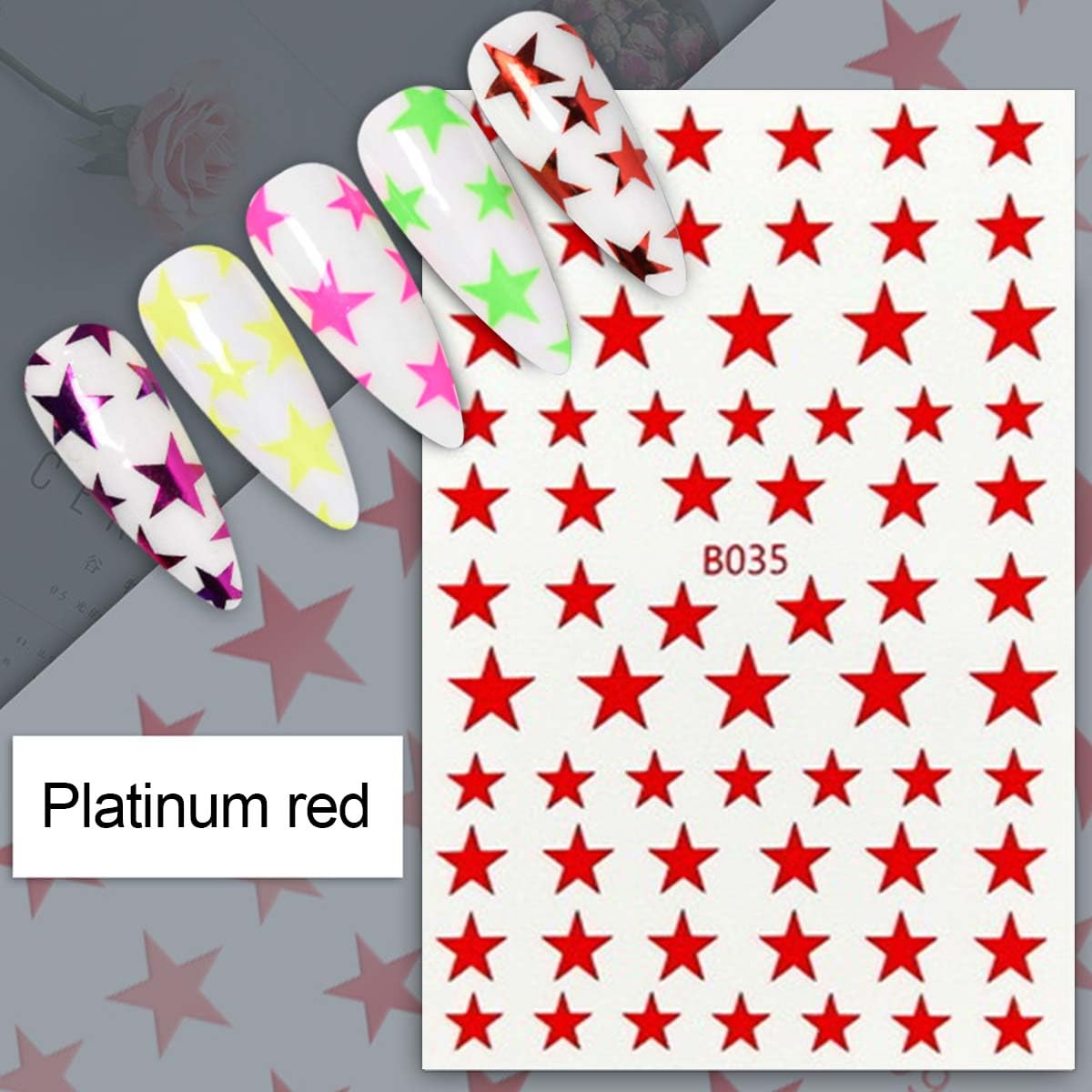 HPYFOI tweezers placing a star decal with top coat for secure long-lasting wear