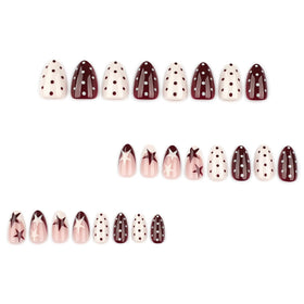 HPYFOI close-up of almond shape and red-white star dots highlighting durable finish