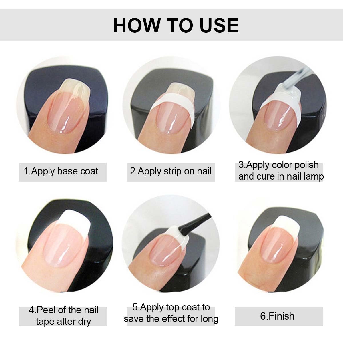 HPYFOI finished French manicure on hands showing polished professional result