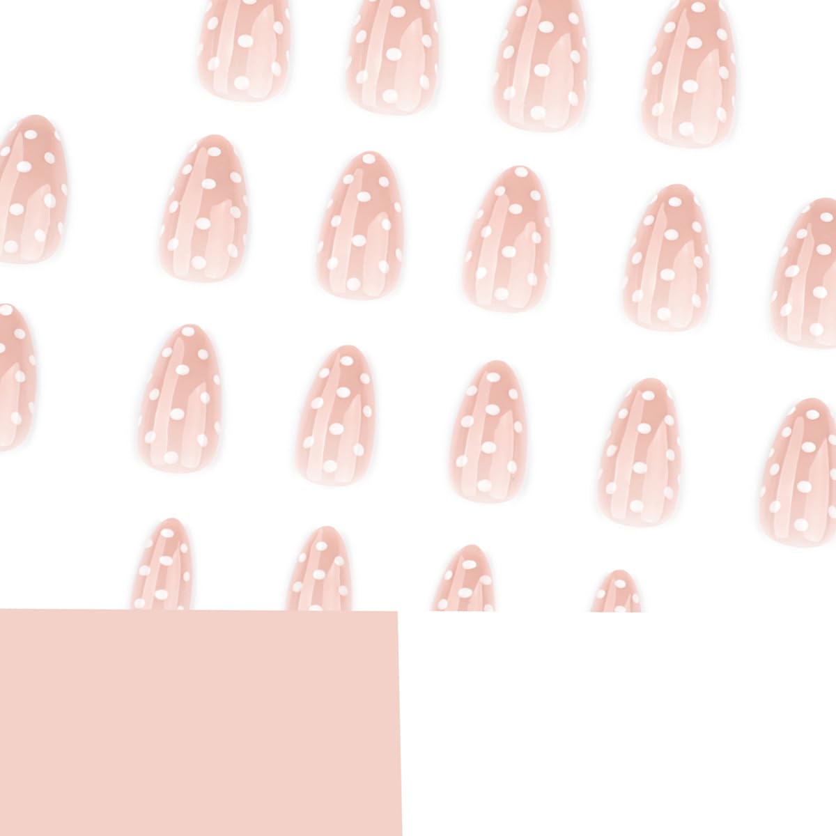 HPYFOI nails worn on hand in everyday setting, short almond style looks polished