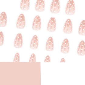HPYFOI nails worn on hand in everyday setting, short almond style looks polished