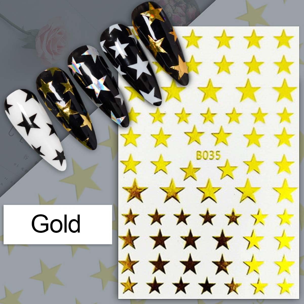HPYFOI star stickers applied on gel manicure demonstrating instant polish upgrade