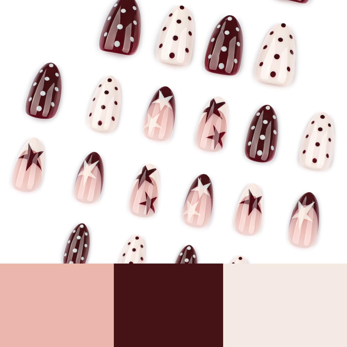 HPYFOI nails worn on hand showing charming design and instant polished look