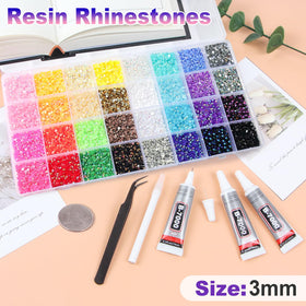 HRLbrc 3mm resin rhinestone close-up highlighting facets for bright sparkle