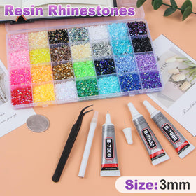 HRLbrc close-up of 3mm resin facets showing bright sparkle for eye-catching crafts