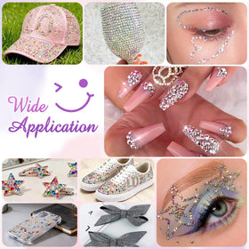 HRLbrc rhinestones applied to a phone case showcasing decorative sparkle