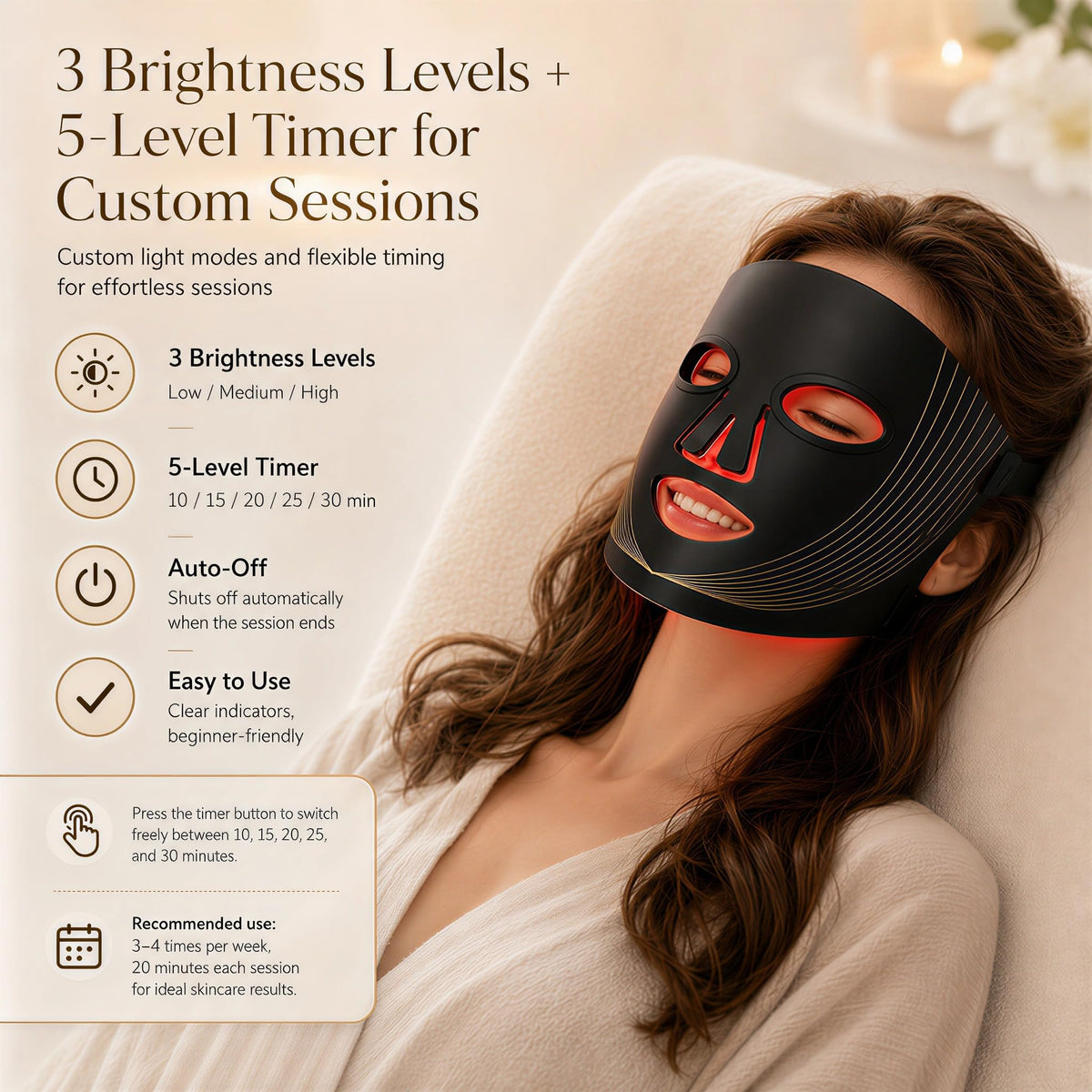 Hsaiiae mask next to hand to show size and scale for easy at-home use