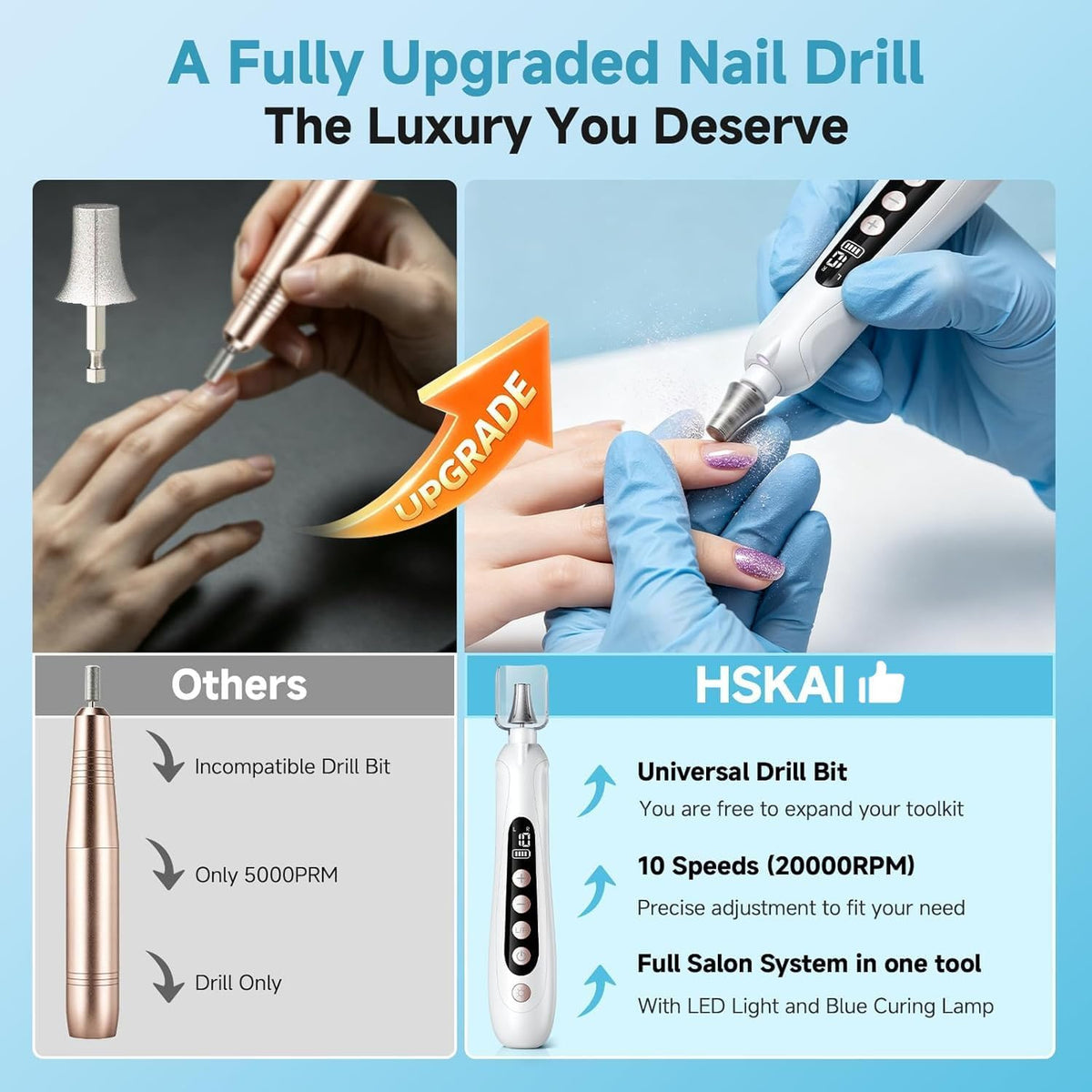 HSKAI assorted drill bits laid out, organized for immediate professional results