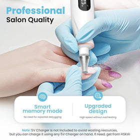 HSKAI in-use pedicure tackling thick toenails with controlled power