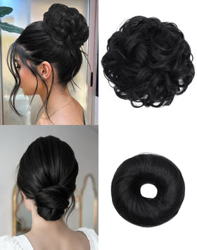 HSLHDI large messy bun front showing volume and instant fullness