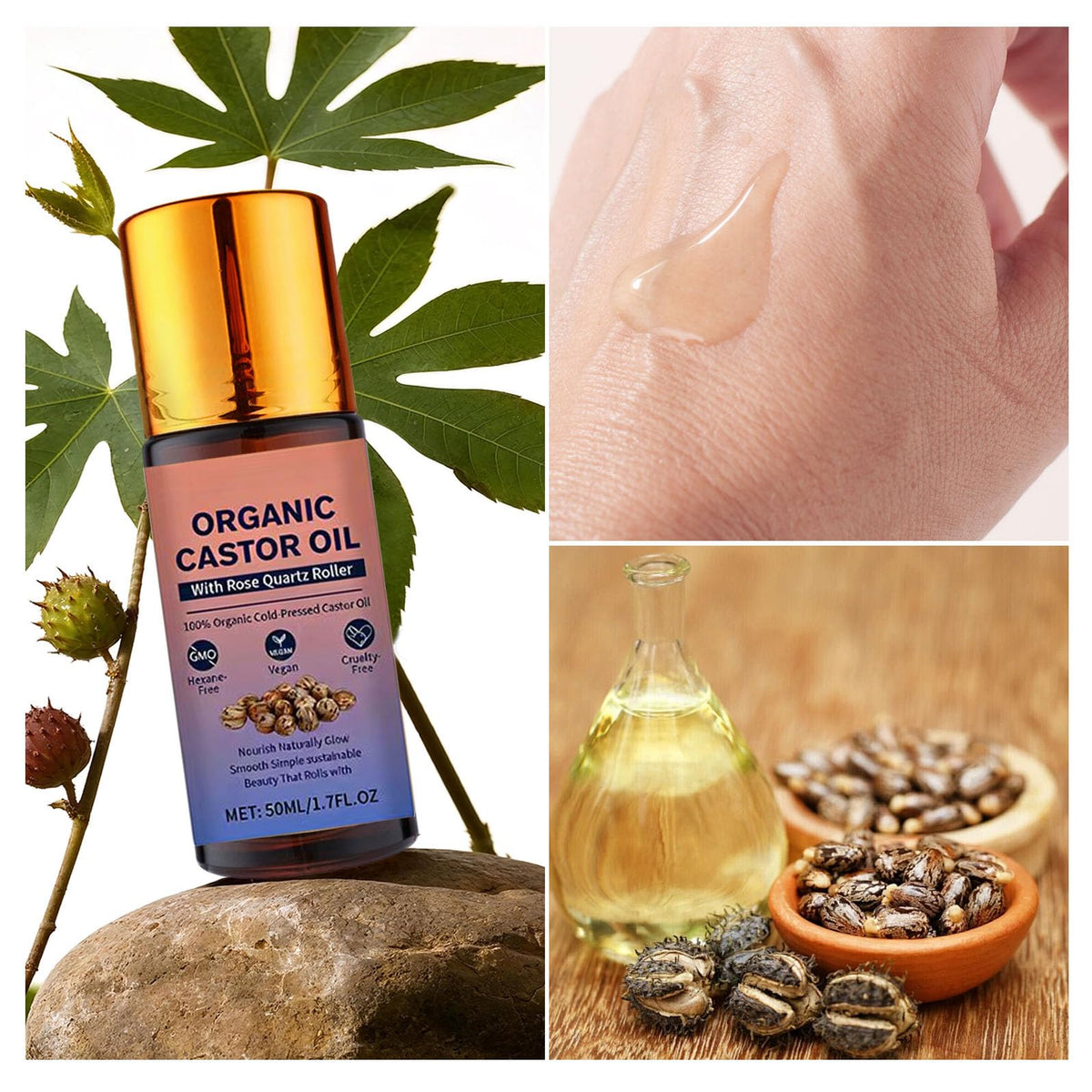 HTBGAA applying roll-on to eyebrow for precise, no-mess nourishment