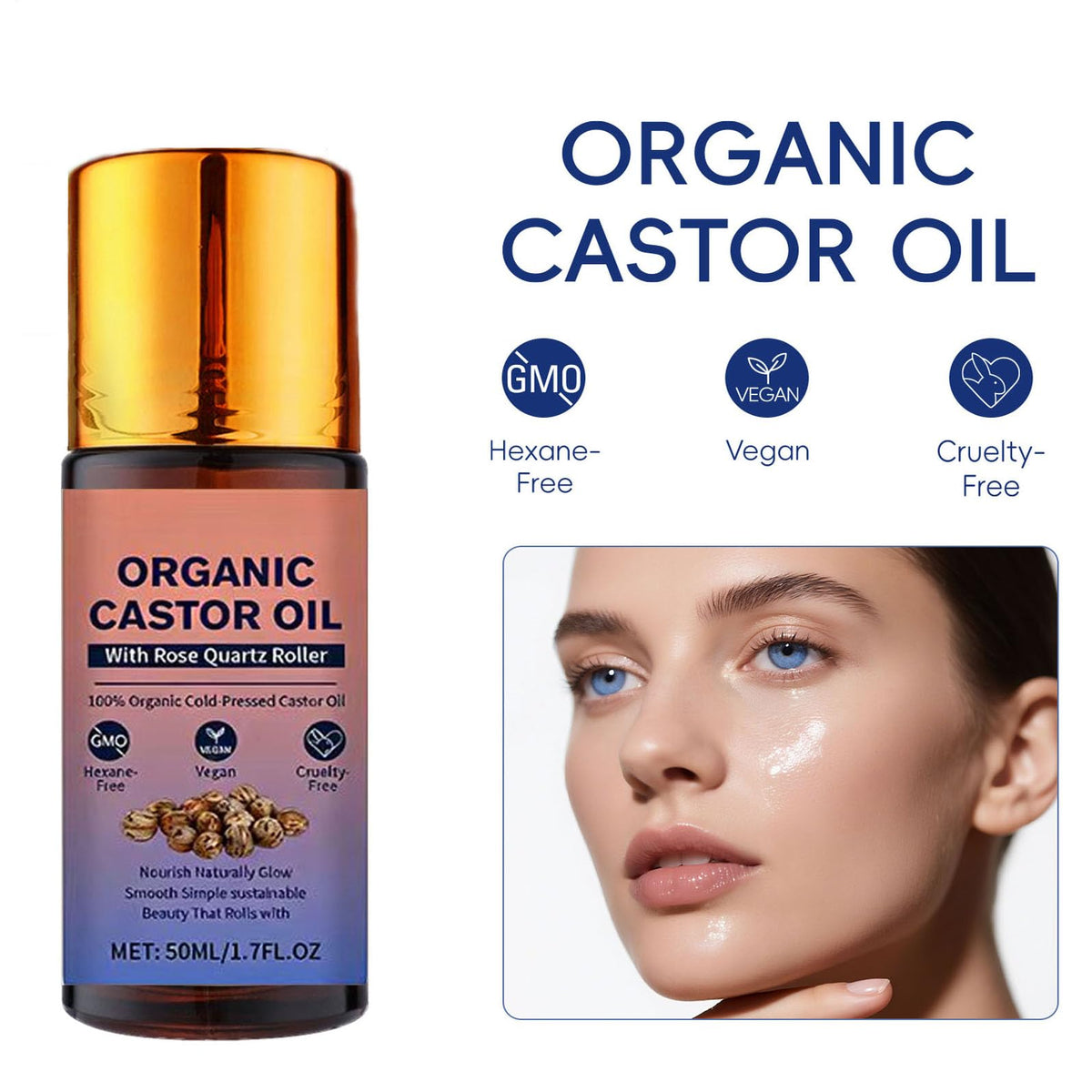 HTBGAA castor oil texture and droplets illustrating pure cold-pressed oil