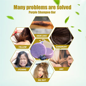 Htcpuo blueberry fields shampoo bar held in hand for easy application