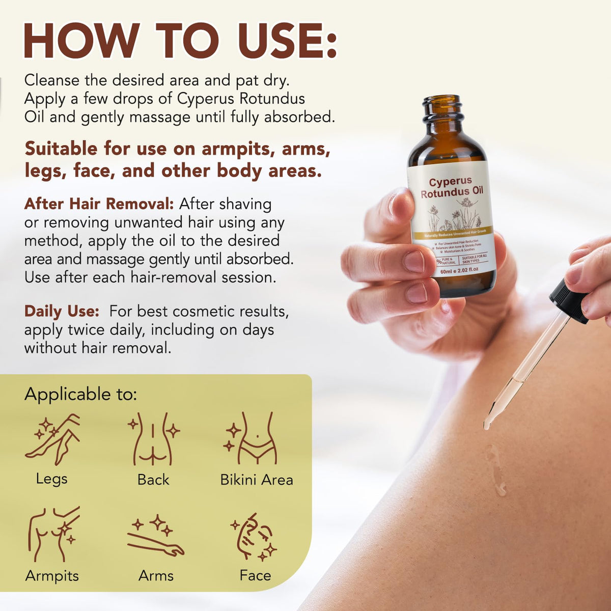 HuaangMaox applied underarm demonstrating gentle care and relief
