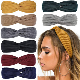 Huachi front packaging showing eight assorted headbands and styling benefit