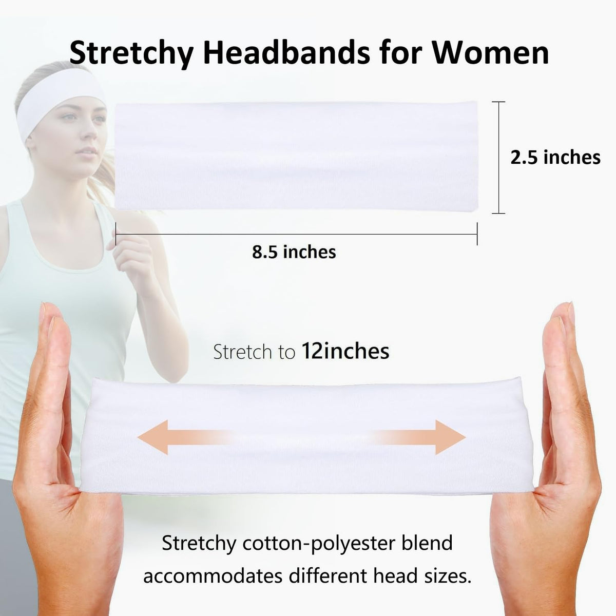 Huachi headband worn by model during workout demonstrating non-slip hold