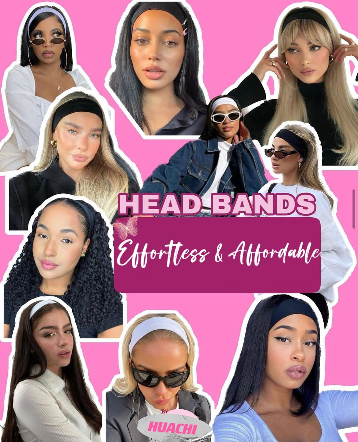 Huachi headband in bathroom spa scene showing beauty-routine convenience benefit