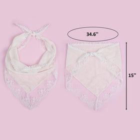 Huachi bandana next to a hand showing size and lightweight portability