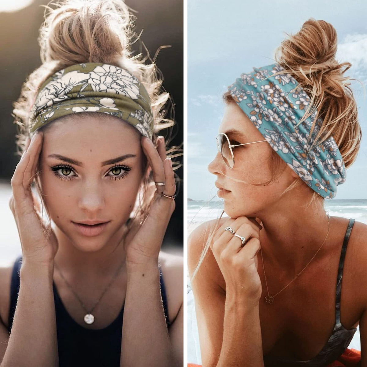 Huachi stacked six headbands display showing variety and mix-and-match benefit